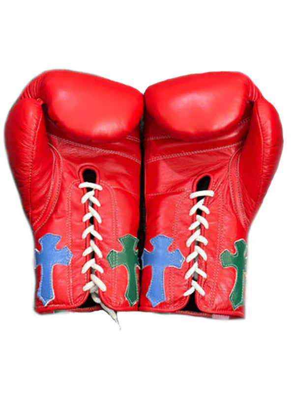 Custom Handmade Chrome Heart Boxing Gloves