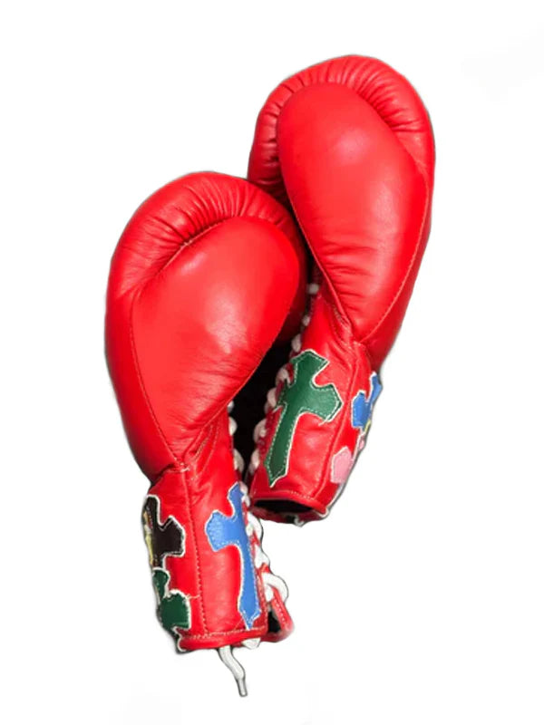 Custom Handmade Chrome Heart Boxing Gloves