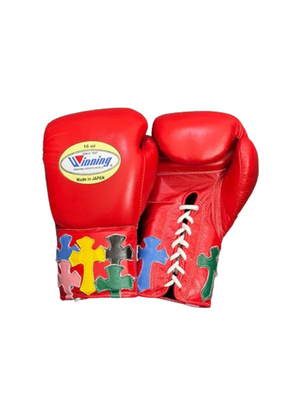 Custom Handmade Chrome Heart Boxing Gloves