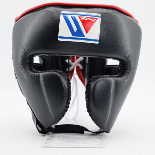 Winning Cheek Protector Headgear - Black / Red piping
