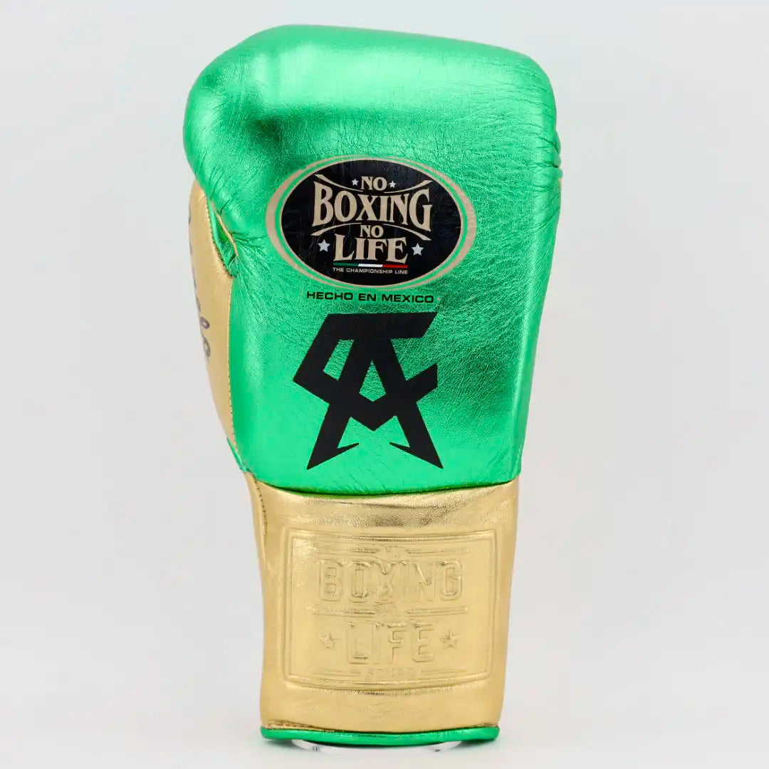 No Boxing No Life CA Special Edition Training Gloves - Metallic Green / Metallic Gold