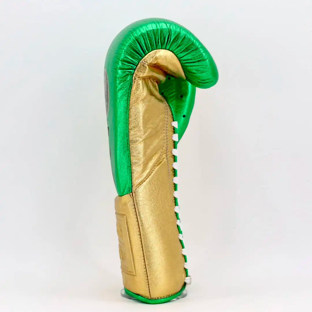 No Boxing No Life CA Special Edition Training Gloves - Metallic Green / Metallic Gold