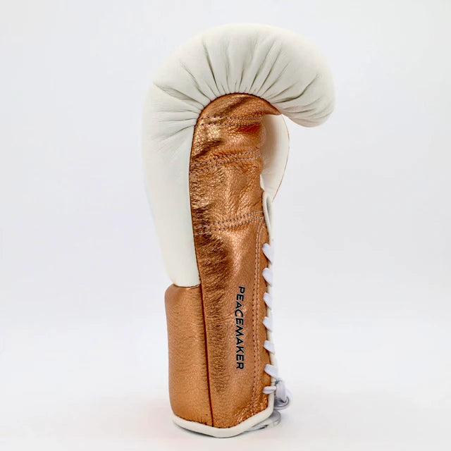 1v1 Peacemaker Lace Up Training Gloves - Metallic Copper / Bone White