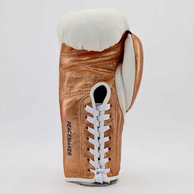 1v1 Peacemaker Lace Up Training Gloves - Metallic Copper / Bone White