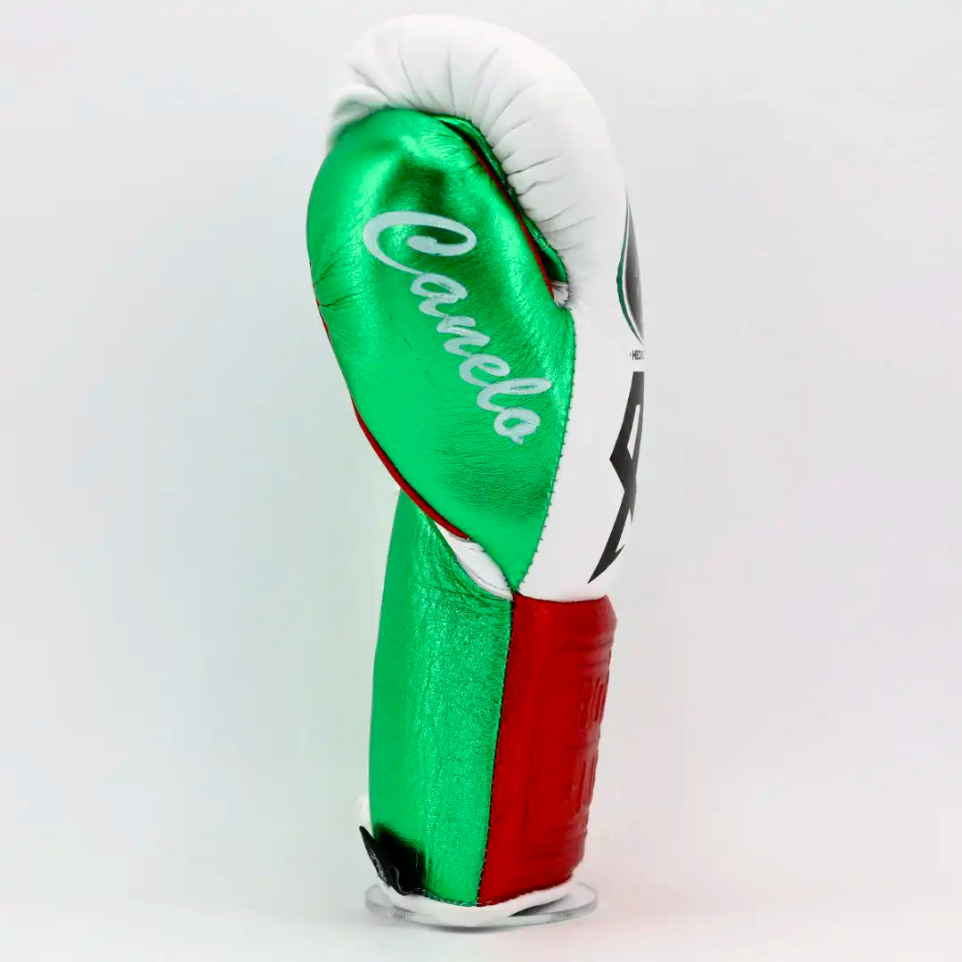 No Boxing No Life Pro Fight Gloves - White / Metallic Red / Metallic Green - CA