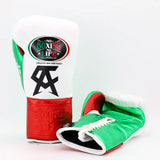 No Boxing No Life Pro Fight Gloves - White / Metallic Red / Metallic Green - CA