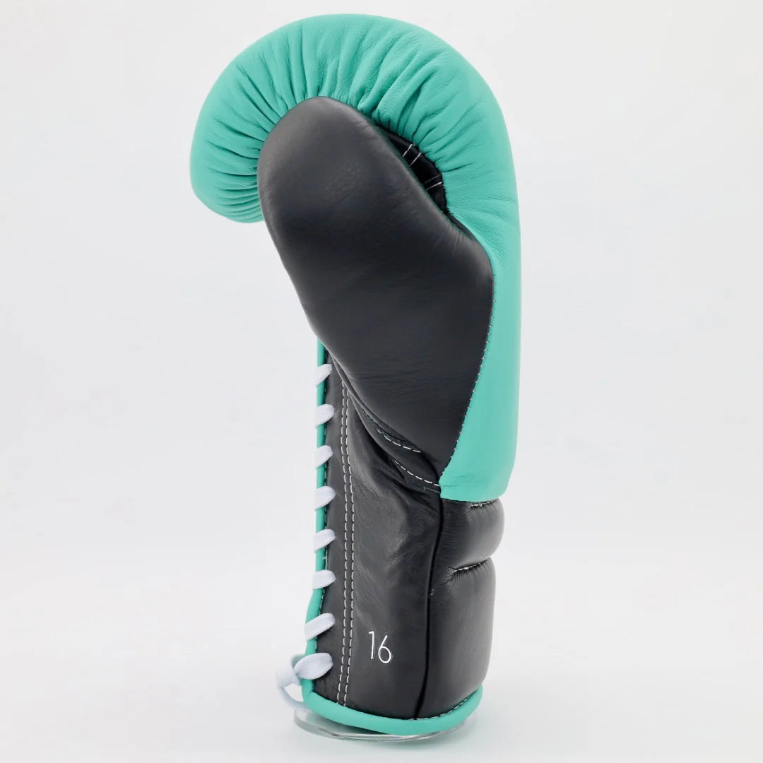 1v1 PTE Lace Up Training Gloves - Tiffany Green / Black
