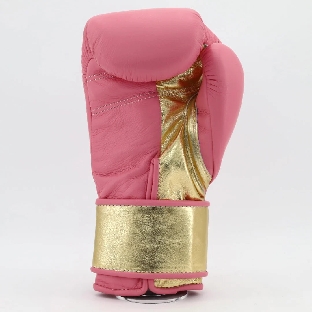 1v1 PTE Velcro Training Gloves - Pink / Metallic Gold