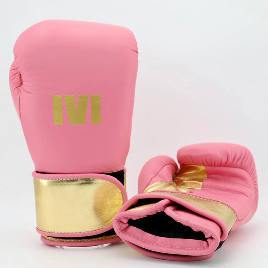 1v1 PTE Velcro Training Gloves - Pink / Metallic Gold