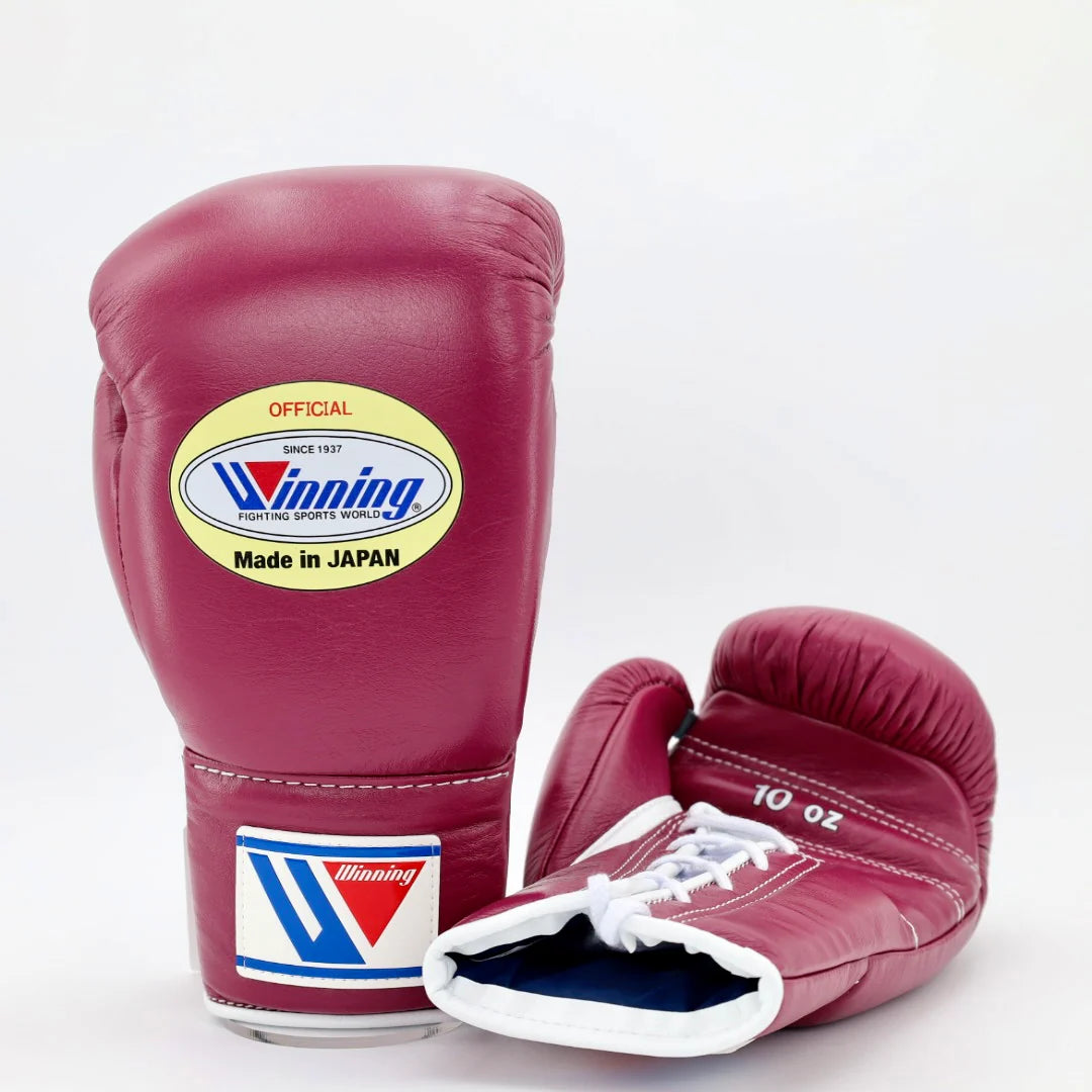 Winning Lace-Up Boxing Gloves – Burgundy